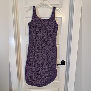 Columbia Navy Lighthouse Pattern Scoop Neck Midi Dress